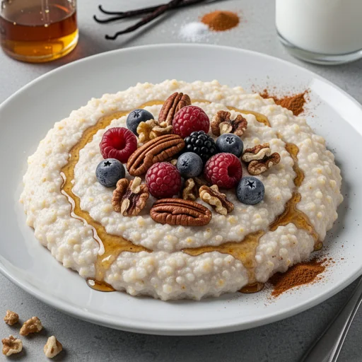 Warm Vanilla Cinnamon Cream of Wheat finished dish