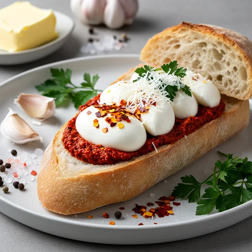 Spicy Calabrian Chili & Mozzarella Ciabatta finished dish