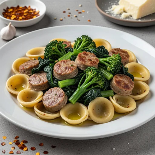 Orecchiette with Sausage and Broccoli Rabe finished dish