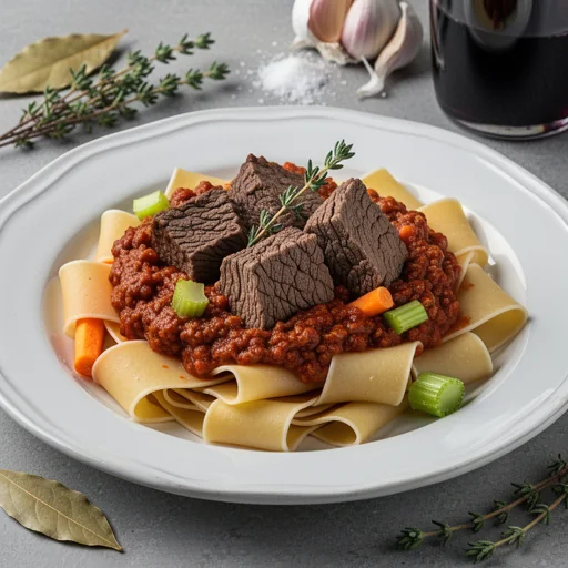 Slow-Cooked Beef Ragu with Pappardelle finished dish