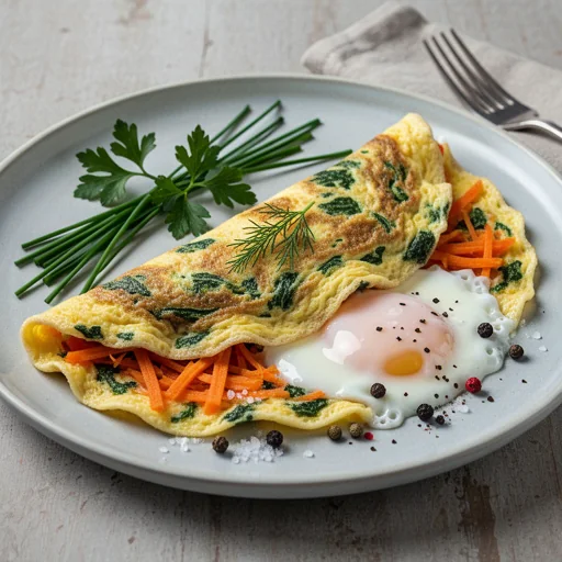 Omelette aux Carottes et Fines Herbes (Carrot and Fine Herb Omelette) finished dish
