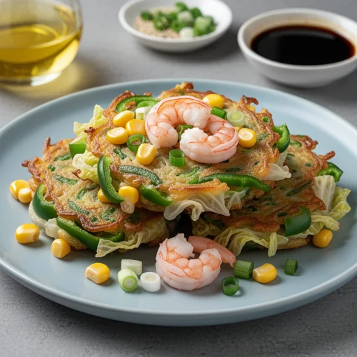 Savory Shrimp & Corn Fritters finished dish