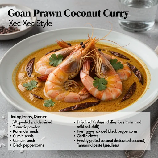 Goan Prawn Coconut Curry (Xec Xec Style) finished dish