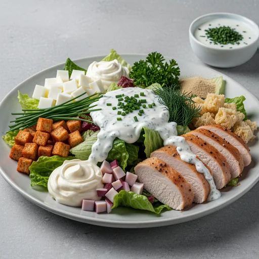 Hearty Cobb Salad with Buttermilk Ranch Dressing finished dish
