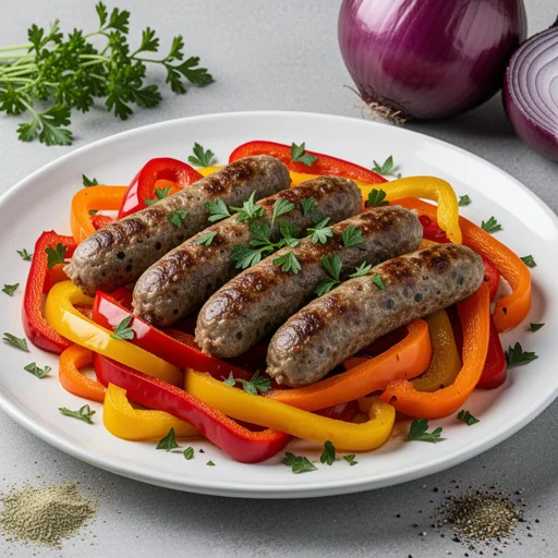 One-Pan Italian Sausage & Pepper Bake finished dish