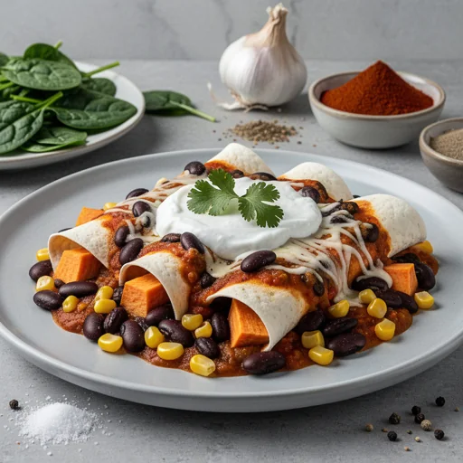 Black Bean and Sweet Potato Enchiladas finished dish