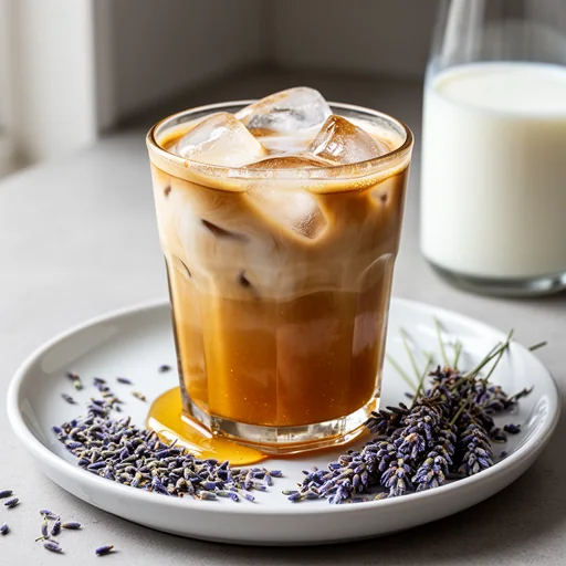Lavender Honey Iced Latte finished dish