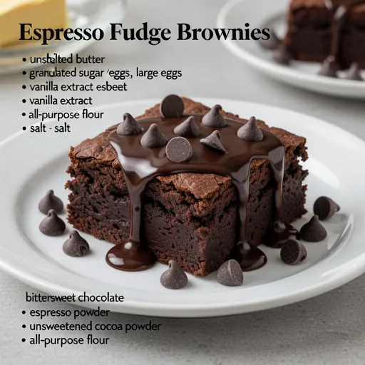 Espresso Fudge Brownies with Dark Chocolate finished dish