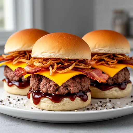 Smoky BBQ Bacon Smash Sliders finished dish