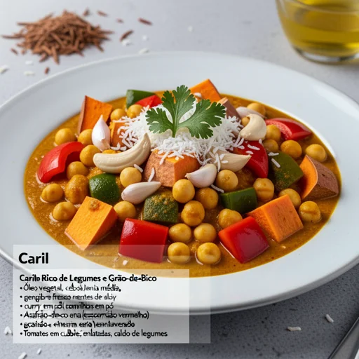 Caril Rico de Legumes e Grão-de-Bico com Amendoim e Coco finished dish