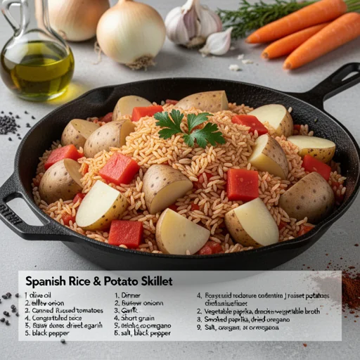 Spanish Rice and Potato Skillet finished dish