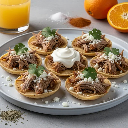 Quick Carnitas Sopes Bites finished dish