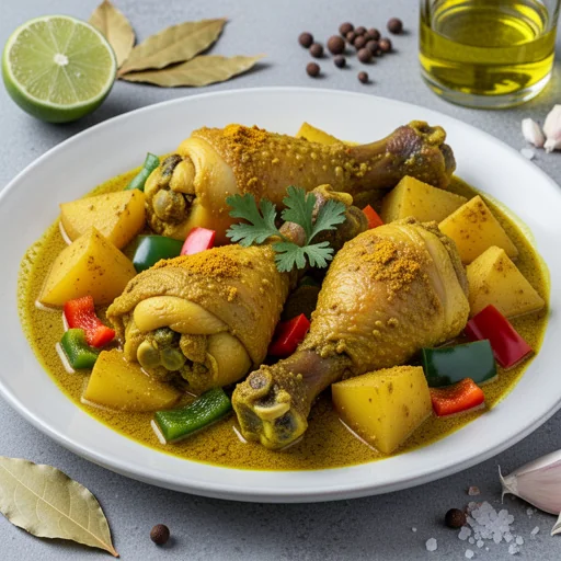 Trinidadian Chicken Curry with Potatoes finished dish