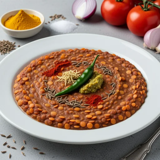 Masoor Dal Tadka (Red Lentil Tempering) finished dish