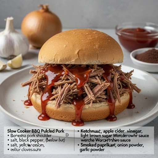Slow Cooker BBQ Pulled Pork Sandwiches finished dish