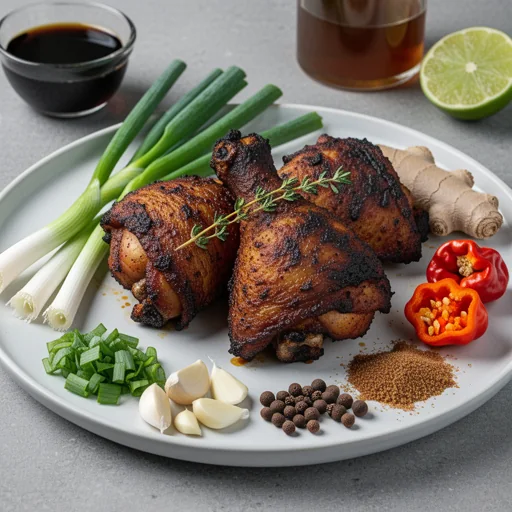 Authentic Jamaican Jerk Chicken Thighs finished dish