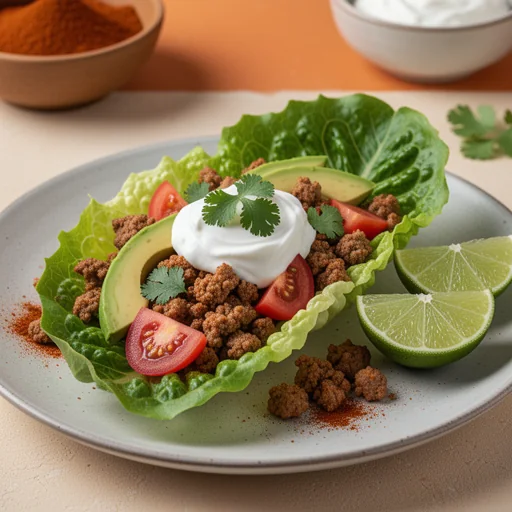 Chipotle Turkey Taco Lettuce Wraps finished dish