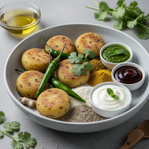 Aloo Tikki Chaat Breakfast Bowl finished dish