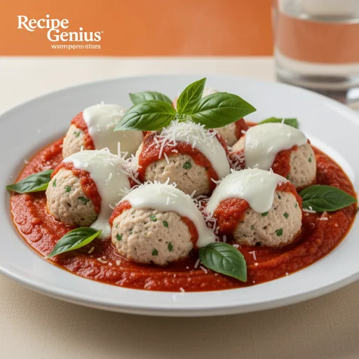 Chicken Parmesan Meatballs finished dish