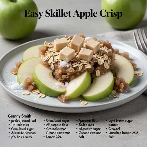 Easy Skillet Apple Crisp finished dish